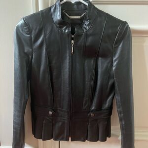 WHITE HOUSE BLACK MARKET LEATHER JACKET. WORN 1x